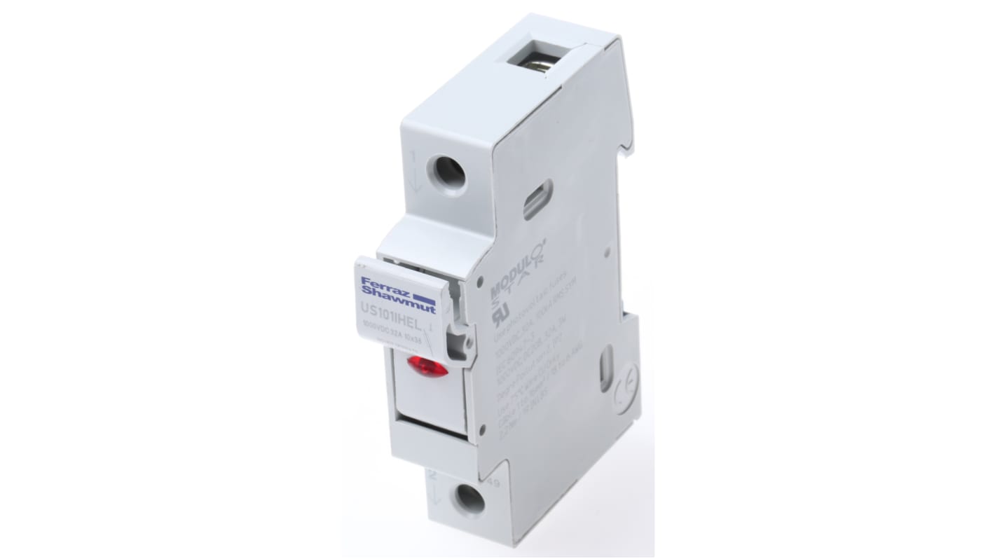 US101IHEL Mersen 32A Rail Mount Fuse Holder for 10 x 38mm Fuse, 1P