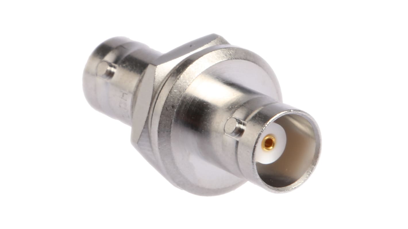 Adaptador de RF Huber+Suhner 34_BNC-50-0-1/133_NE 50Ω, Hembra Recto BNC a Hembra BNC, 4GHz Normal Bronce blanco