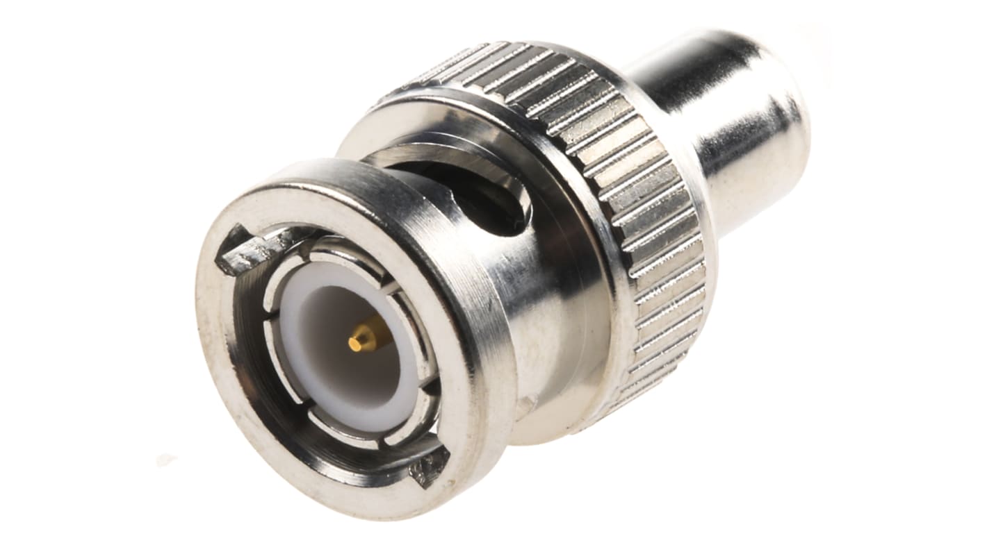 Conector RF Huber+Suhner 65_BNC-50-0-7/133_NE, Macho, Recto, Impedancia 50Ω, 0 → 1GHz, Bronce blanco