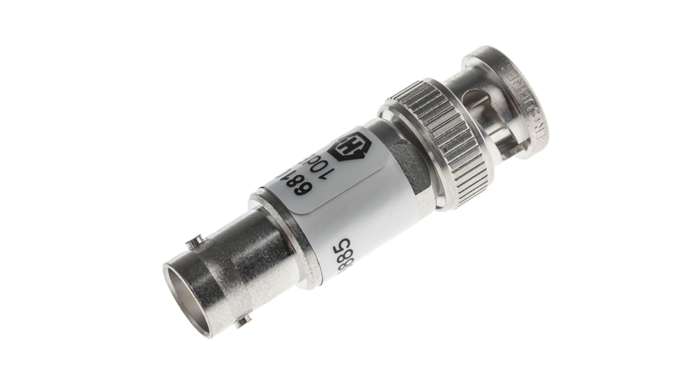 Huber+Suhner RFアッテネータ, 0.5 dB, 10 dB, BNC プラグ to BNC ソケット 50Ω 6810.01.A