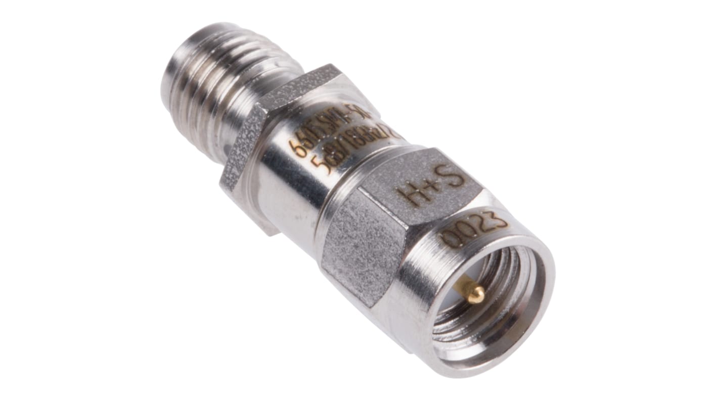 Huber+Suhner RFアッテネータ, 5dB, SMAプラグ-ソケット 50Ω 6605_SMA-50-1/199_NE