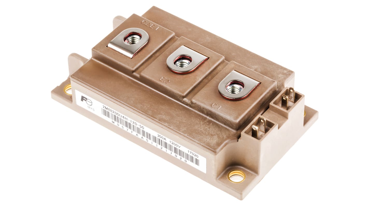 Fuji Electric 2MBi200U4H-120-50, M249 , N-Channel Series IGBT Module, 200 A max, 1200 V, Panel Mount