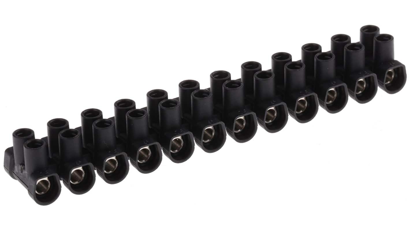 Regleta de conexiones CAMDENBOSS, para cable de 6 mm², 41A, 450 Vac, Tornillo, de color Negro