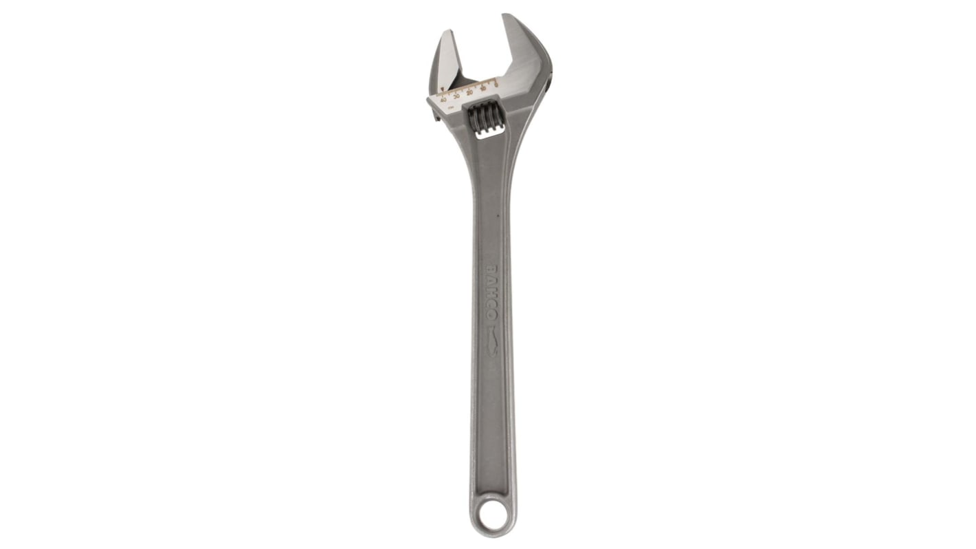 Bahco Adjustable Spanner, 380 mm Overall, 44mm Jaw Capacity, Metal Handle