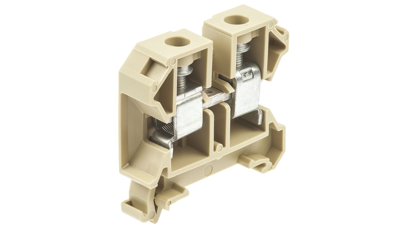 Weidmüller SAK Series Beige Feed Through Terminal Block, 16mm², Single-Level, Screw Termination