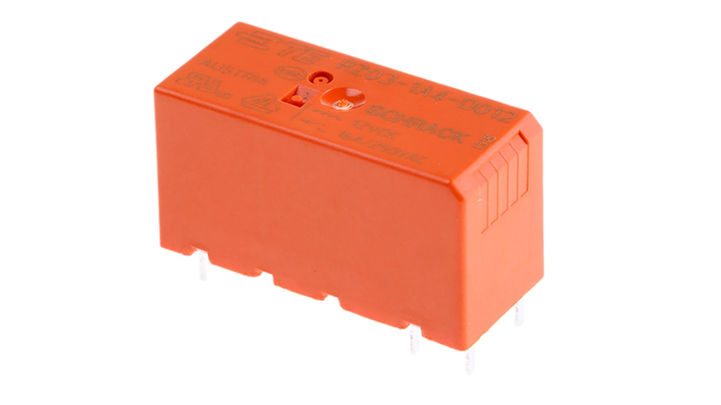 TE Connectivity PCB Mount Non-Latching Relay, 12V dc Coil, 16A Switching Current, SPST