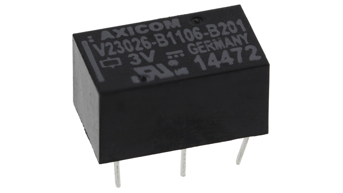 Przekaźnik sygnału, 3V dc, 1 A, SPDT, 1-polowy, montaż PCB, TE Connectivity Axicom