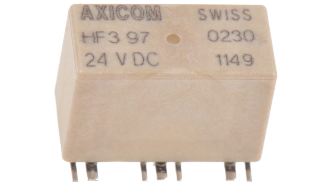 Relé de alta frecuencia TE Connectivity, SPDT, bobina 24V dc, imp. 50Ω, montaje en PCB