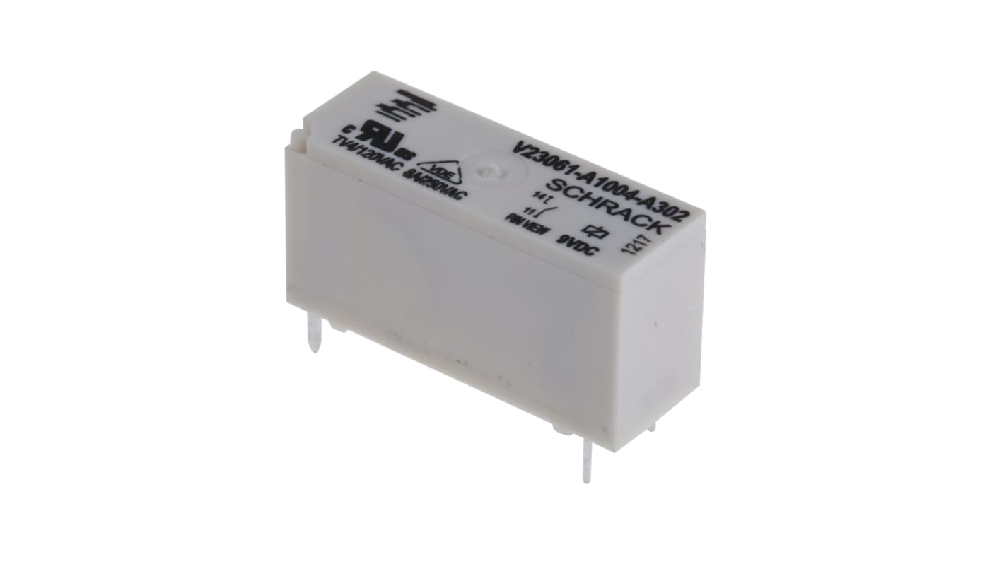 TE Connectivity PCB Mount Power Relay, 9V dc Coil, 8A Switching Current, SPST