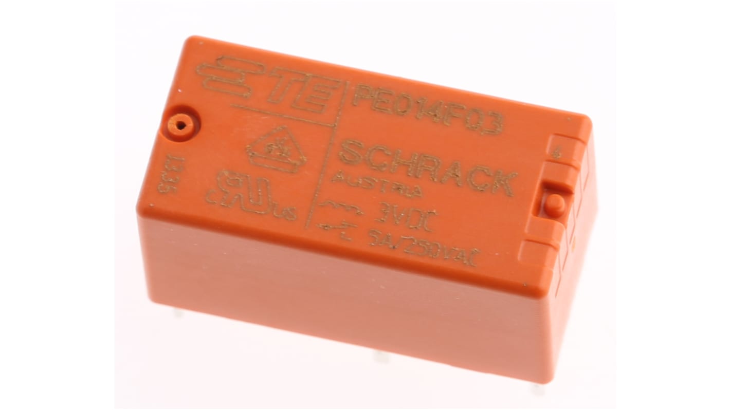 Relé de potencia con enclavamiento TE Connectivity Schrack de 1 polo, SPDT, bobina 3V dc, 5A, Montaje en PCB