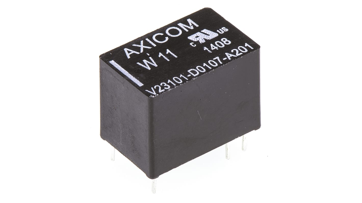 Relé de señal sin enclavamiento TE Connectivity Axicom P1, SPST, 24V dc, 1,25 A dc, montaje en PCB