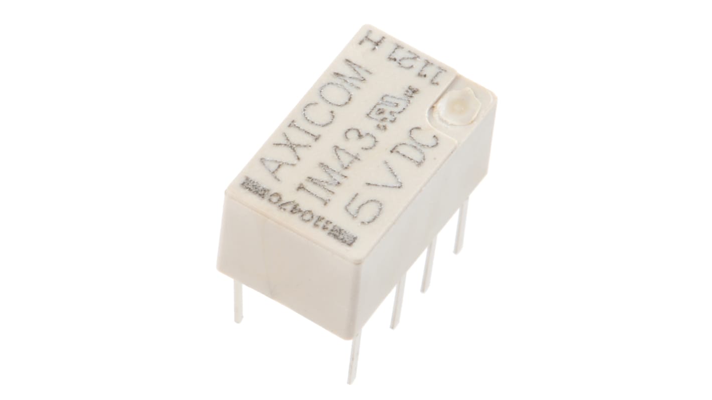 Przekaźnik sygnału, 5V dc, 2 A, DPDT, 2-polowy, montaż PCB, TE Connectivity Axicom