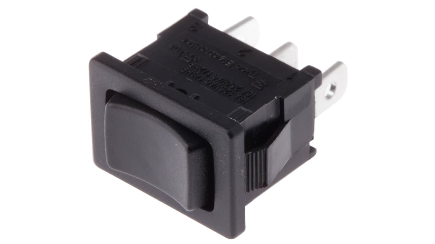 Interruptor de balancín, PRASD3-16F-BB000, Contacto SPDT, On-Off-On, 16 A, Negro