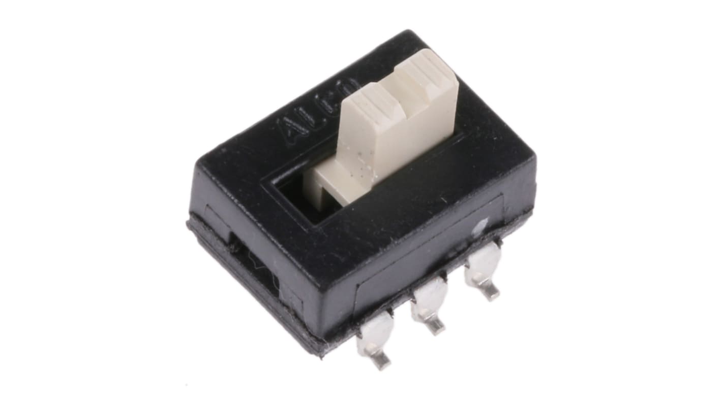 TE Connectivity Schiebeschalter Rastend, 2-poliger Wechsler SMD 250 mA @ 125 V AC, SMD