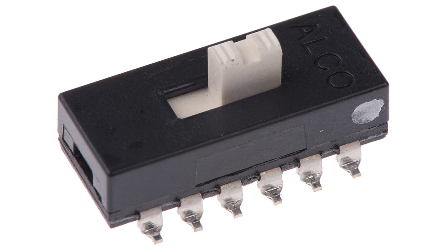 Przełącznik suwakowy, 4PDT, SMD, 115V, 300 mA przy 115 V AC, -40 → +80°C, TE Connectivity