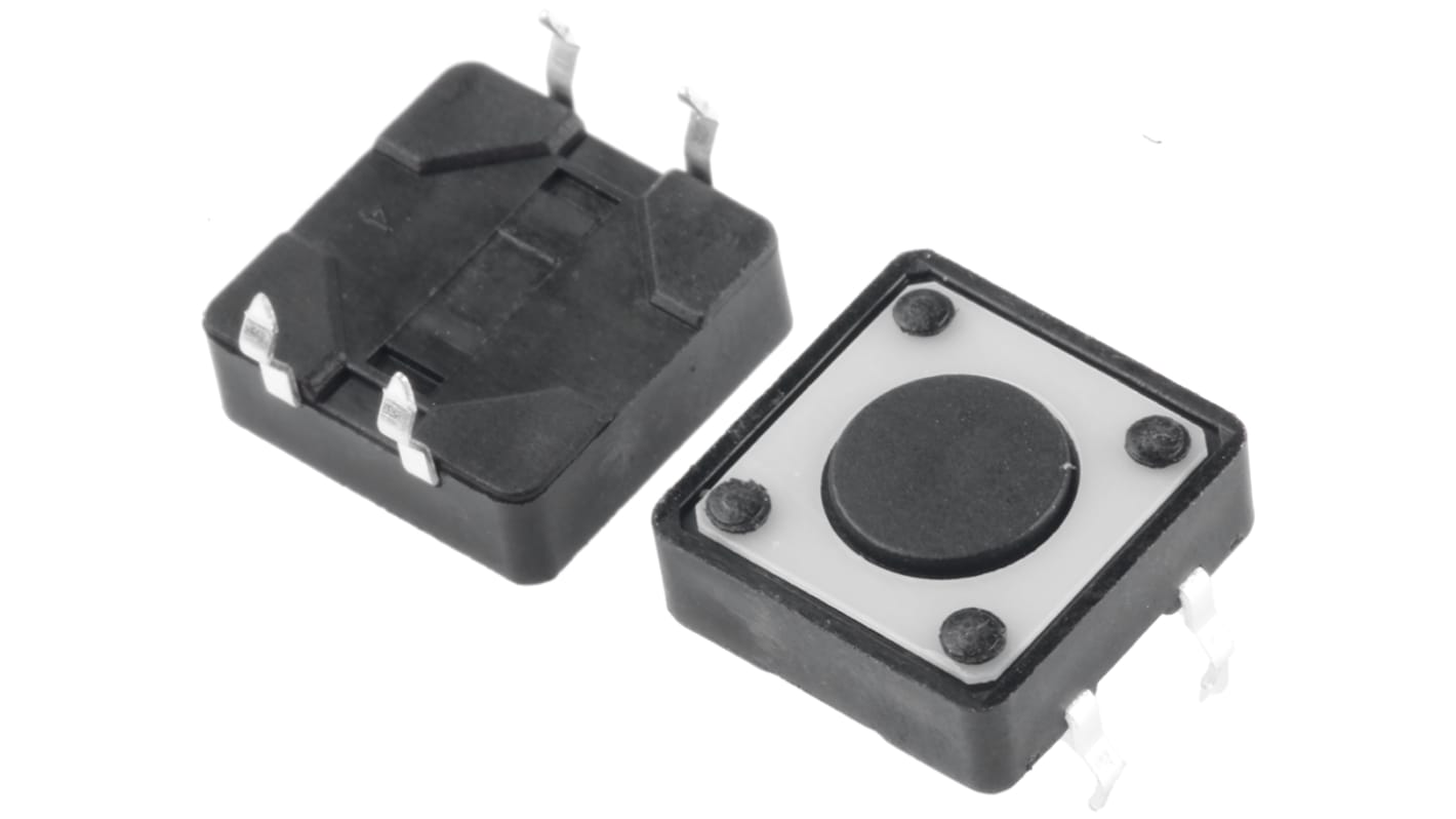 Interruttore tattile TE Connectivity, SPST, 12 x 12 x 4.3mm, L. attuatore 0.5mm