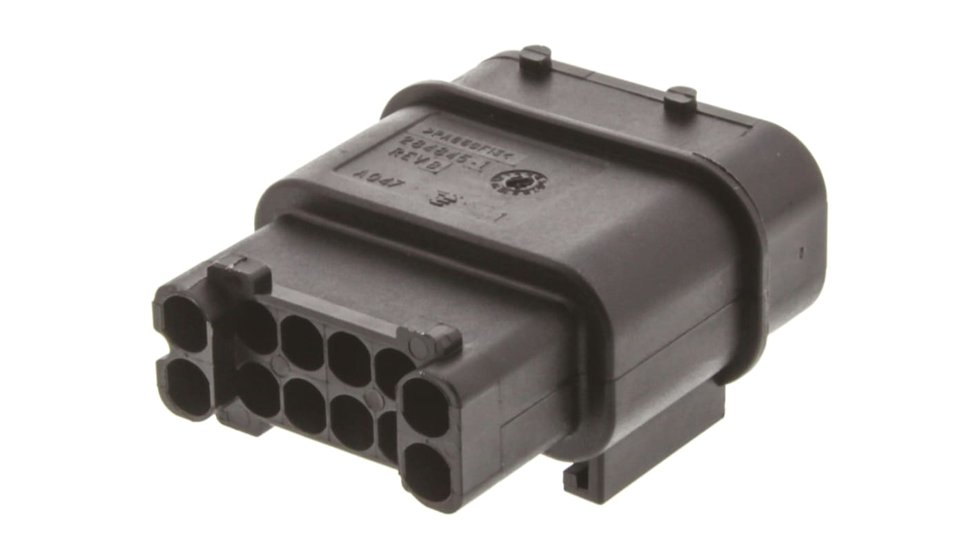 TE Connectivity AMP MCP 1.5/2.8  Automotive, Kfz-Steckverbinder Gehäuse, Stecker, 12-polig, Schwarz / 2-reihig