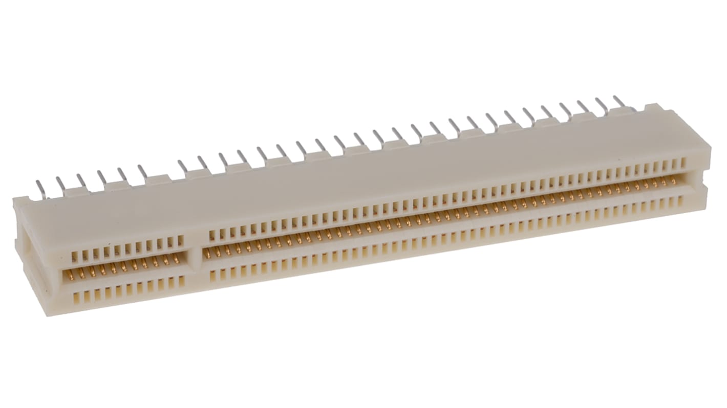 Conector de borde TE Connectivity, paso 1.27mm, 120 contactos, 2 filas, Recto, Montaje en orificio pasante, Hembra, 1A