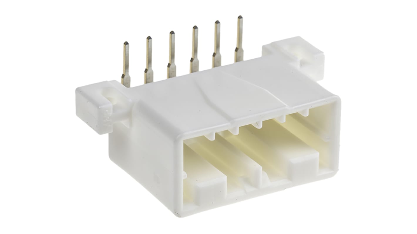 TE Connectivity MULTILOCK 070 Series Right Angle Through Hole Mount PCB Socket, 6-Contact, 1-Row, 3.5mm Pitch, Solder