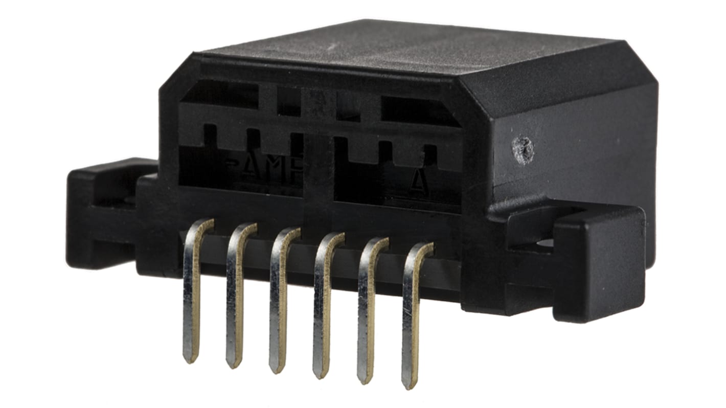 Conector hembra para PCB Ángulo de 90° TE Connectivity serie MULTILOCK 040, de 6 vías en 1 fila, paso 2.5mm, 12A,