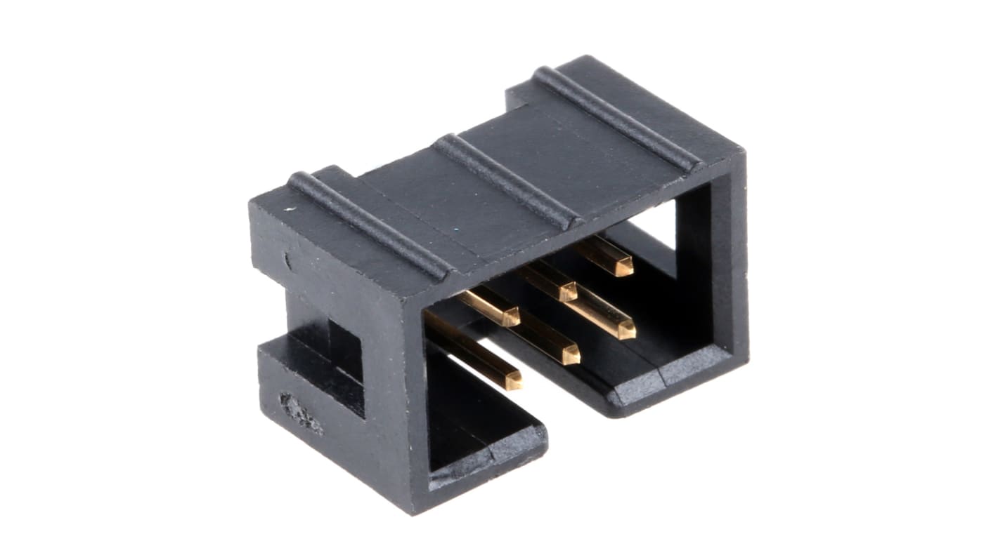 TE Connectivity AMP-LATCH Series Straight Through Hole PCB Header, 6 Contact(s), 2.54mm Pitch, 2 Row(s), Shrouded