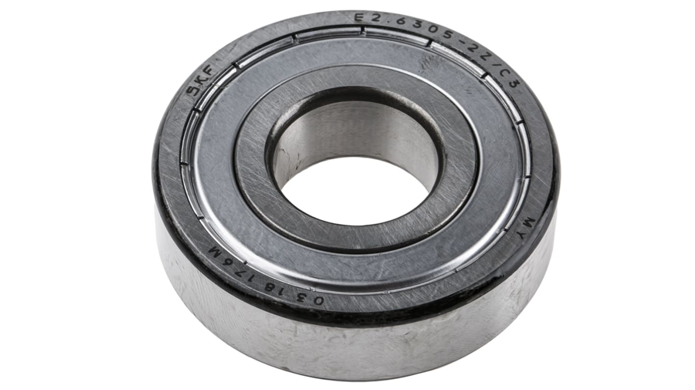 SKF E2.6305-2Z/C3 Single Row Deep Groove Ball Bearing- Both Sides Shielded 25mm I.D, 62mm O.D