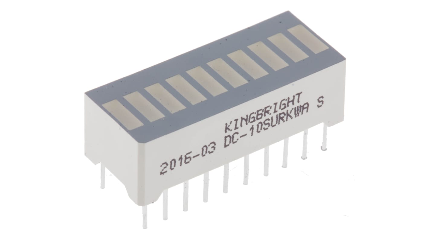 Kingbright LED-Anzeige Lichtbalken, Rot 630 nm Durchsteckmontage