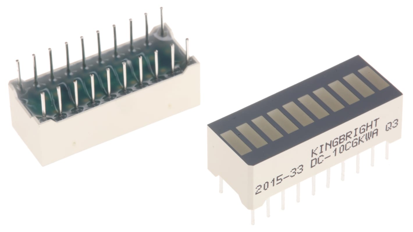 LED displej Světelná lišta barva LED diody Zelená Kingbright 570 nm