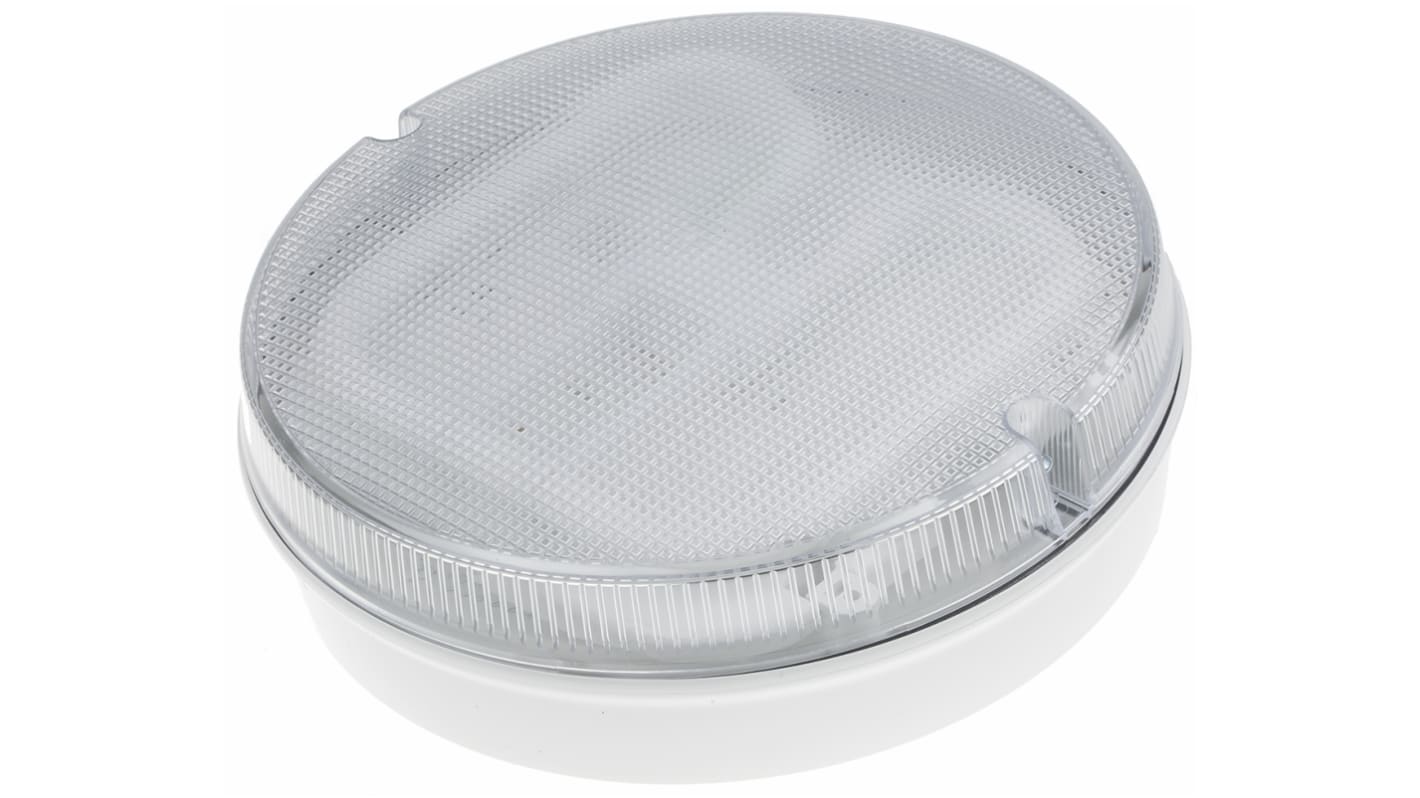 RS PRO Round Fluorescent Bulkhead Light, 28 W, 240 V ac, Lamp Supplied, IP65