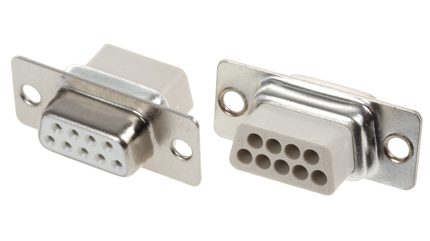 Conector D-sub MH Connectors, Serie MHD, paso 2.77mm, Recto, Montaje de Cable, Hembra, Terminación Crimpado, 250,0 V.,