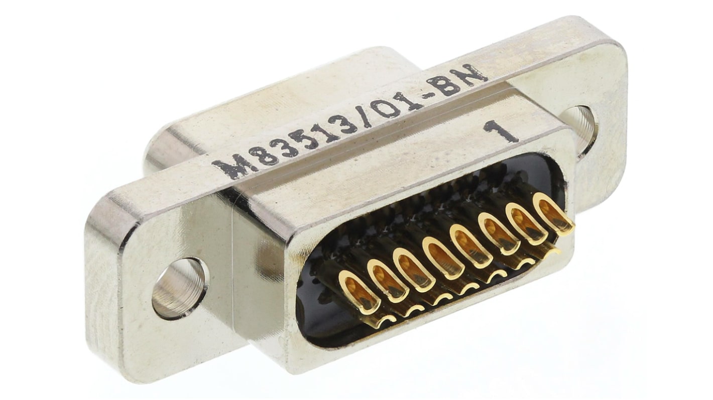 Conector D-sub Glenair, Serie M83513, Recta Micro-D, Montaje de Cable, Macho, Terminación Soldador