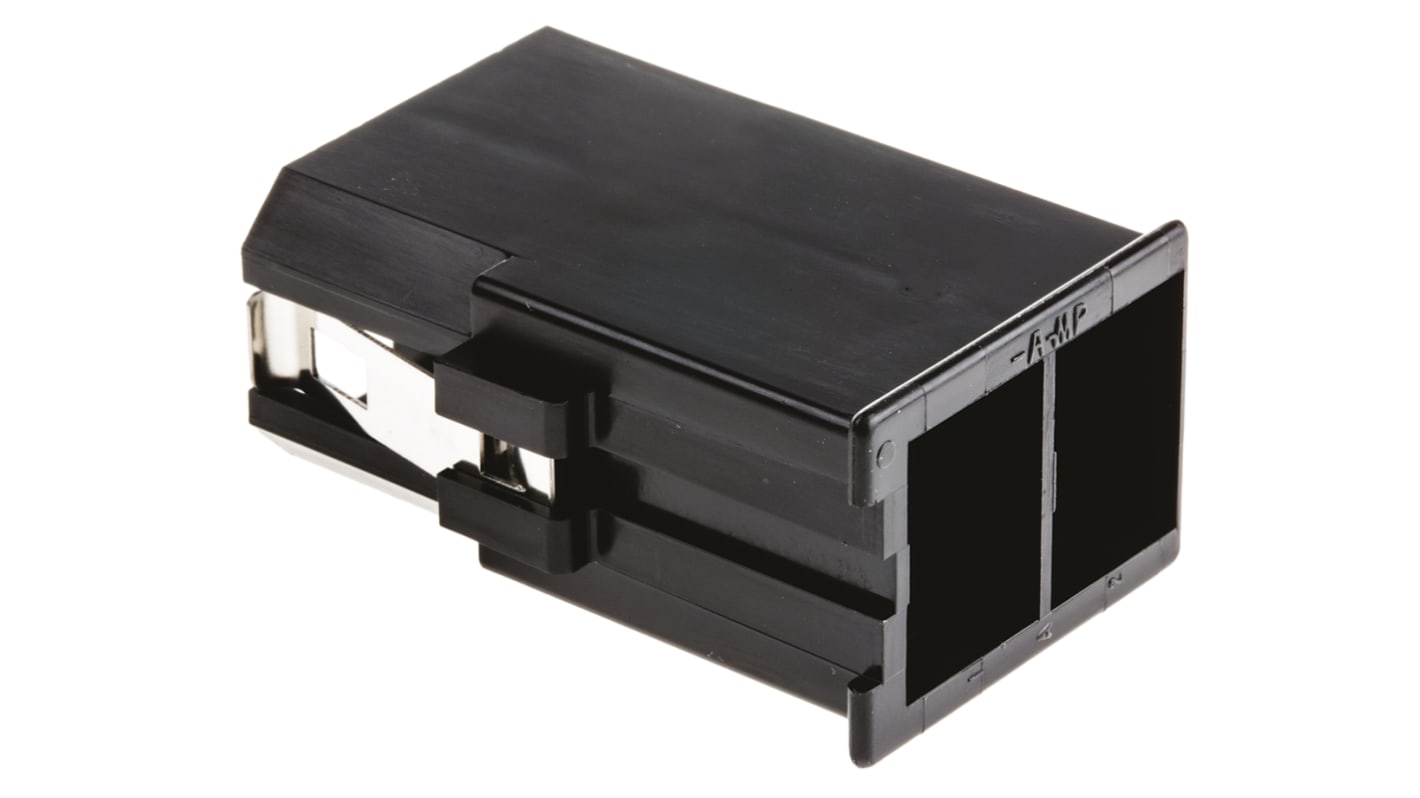 TE Connectivity, FASTIN-FASTON .375 2 Way Nylon Crimp Terminal Housing, Black