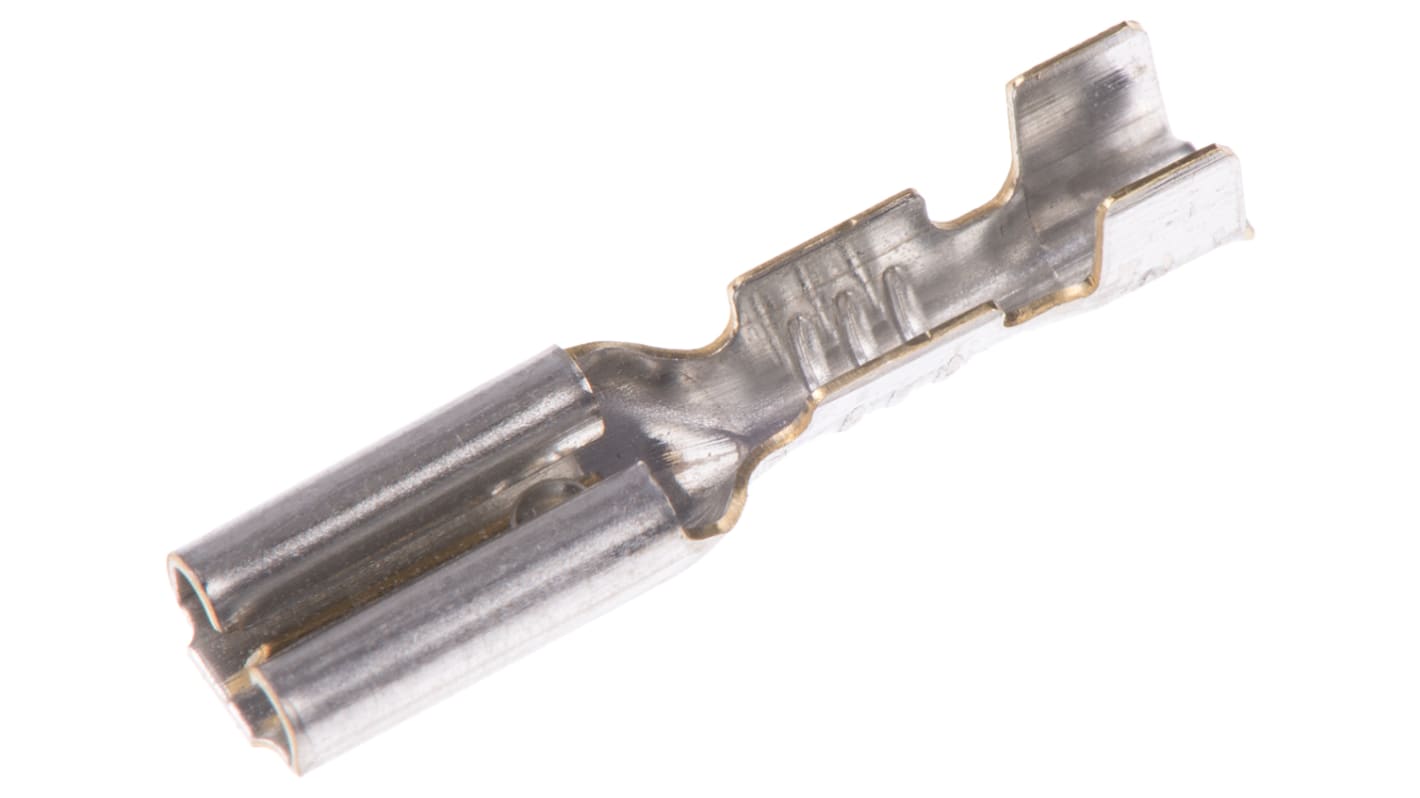 TE Connectivity FASTON .110 Uninsulated Female Spade Connector, Receptacle, 2.79 x 0.5mm Tab Size, 0.3mm² to 0.8mm²