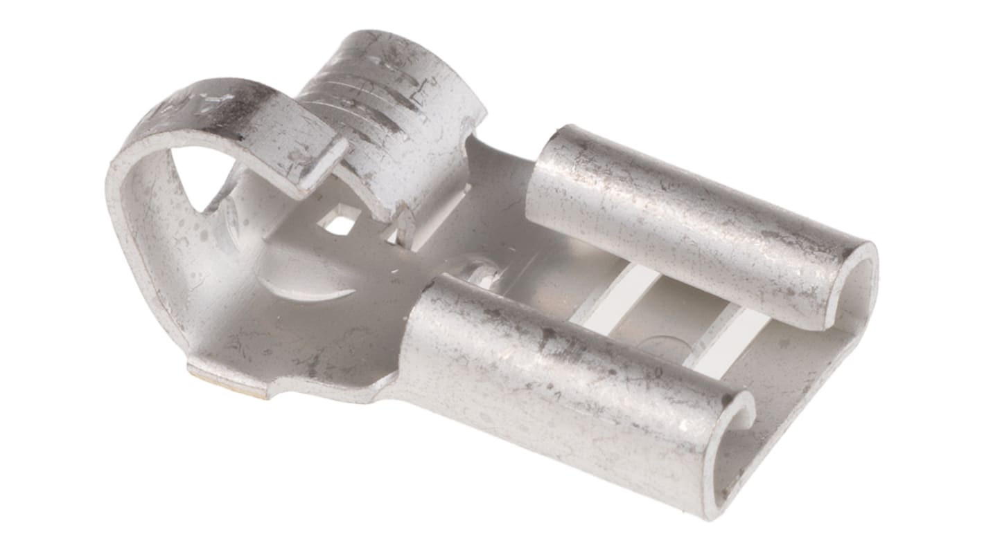 TE Connectivity FASTON .250 Uninsulated Female Spade Connector, Flag Terminal, 6.35 x 0.81mm Tab Size, 0.8mm² to 3mm²