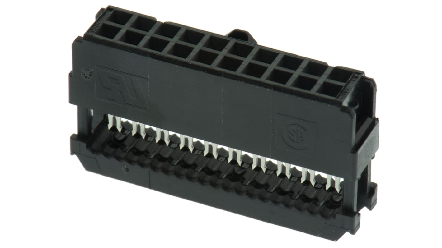 TE Connectivity 20-Way IDC Connector Socket for Cable Mount, 2-Row