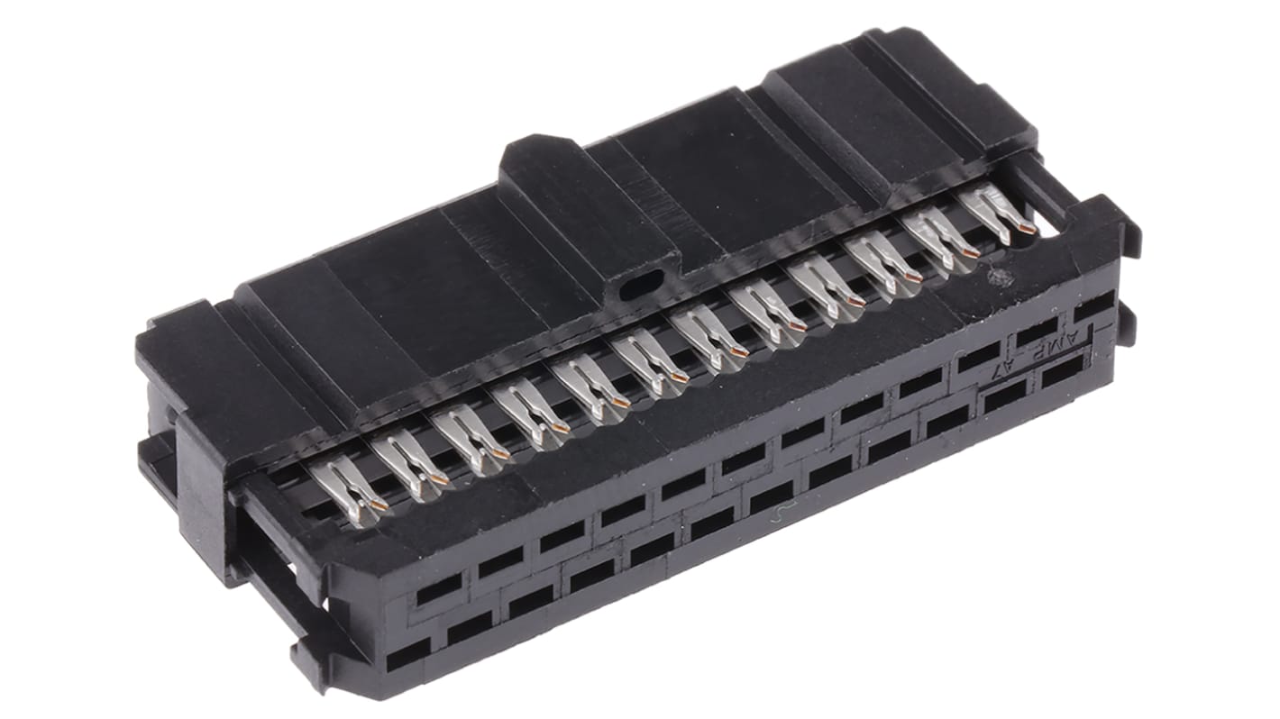 Conector IDC hembra TE Connectivity serie AMP-LATCH Novo de 24 vías, paso 2.54mm, 2 filas, Montaje de Cable