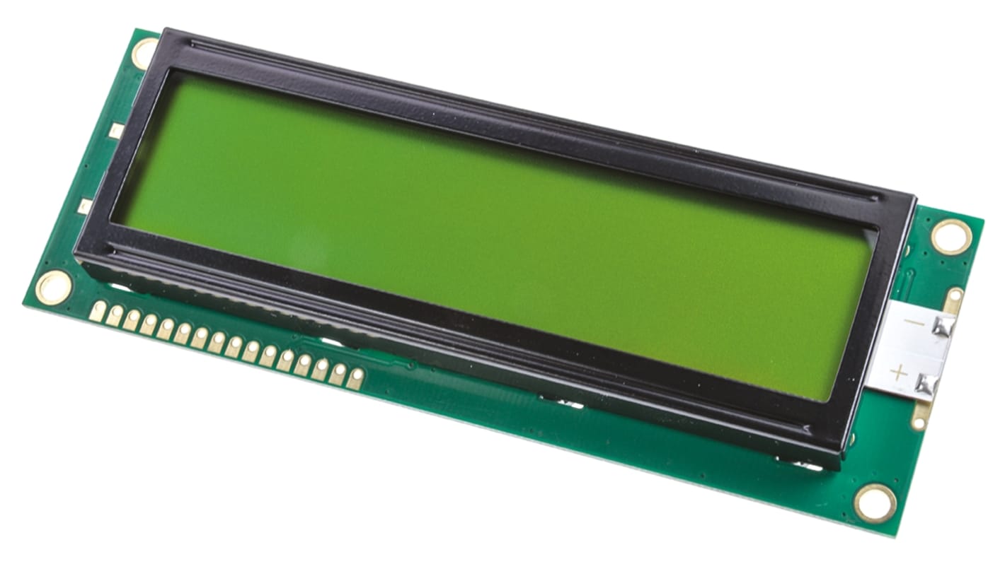 Fordata FDCC1602P-FLYYBW-51SE Alphanumeric LCD Display Green, 2 Rows by 16 Characters, Transflective