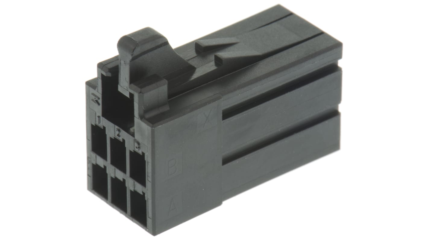 Carcasa de conector TE Connectivity 1-1318119-3, Serie Dynamic 2000, paso: 2.5mm, 6 contactos, 2 filas, Recto, Hembra,