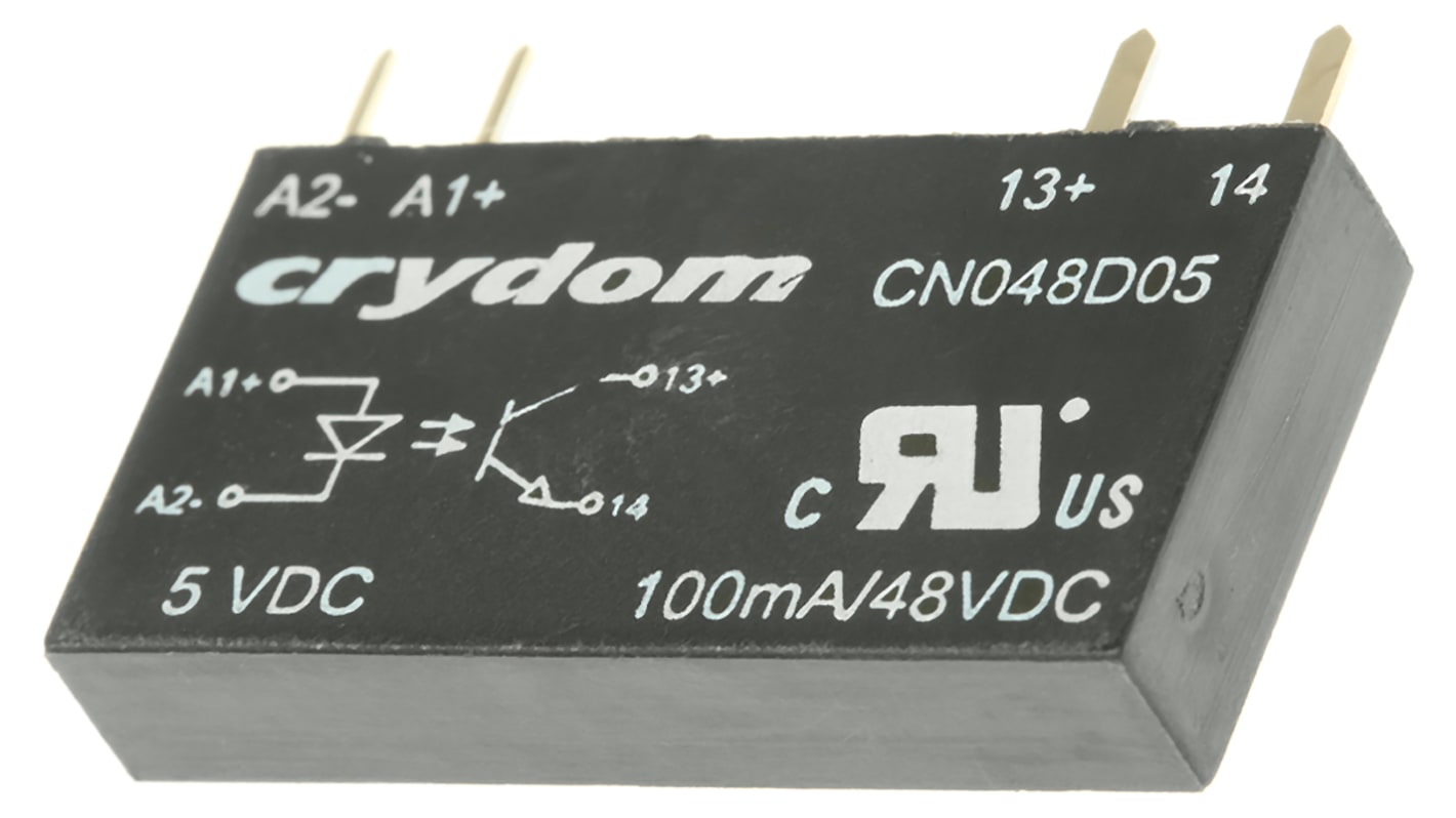 Sensata / Crydom CN Series Solid State Relay, 0.1 A Load, PCB Mount, 48 V dc Load, 12 V dc Control