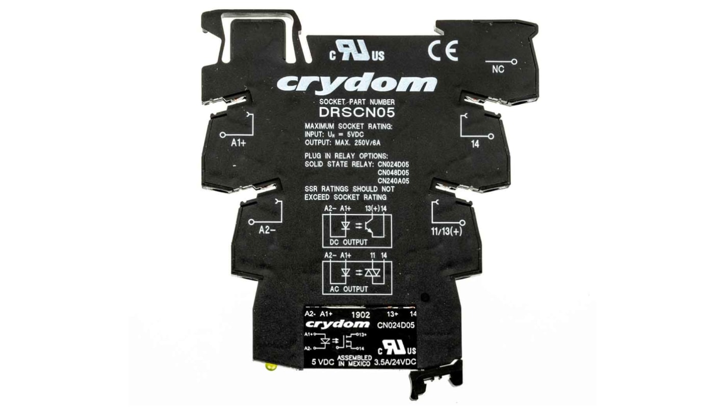 Relè di interfaccia a stato solido Sensata / Crydom, Guida DIN, 12 V c.c., 3,5 A, 24 V c.c.