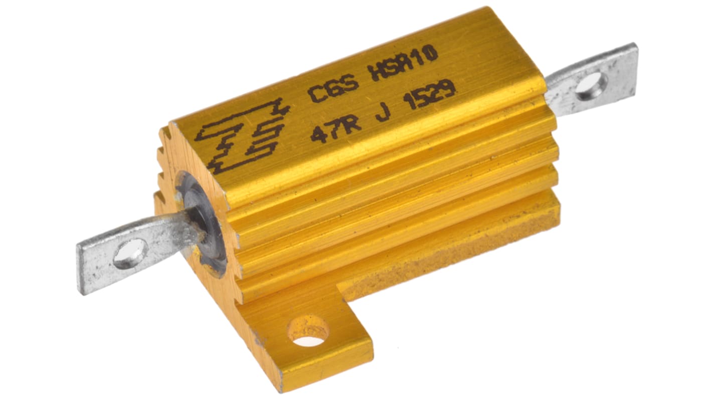 TE Connectivity, 47Ω 16W Wire Wound Chassis Mount Resistor HSA1047RJ ±5%