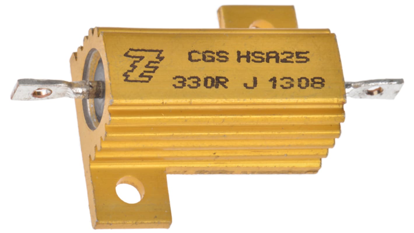 TE Connectivity, 330Ω 25W Wire Wound Chassis Mount Resistor HSA25330RJ ±5%