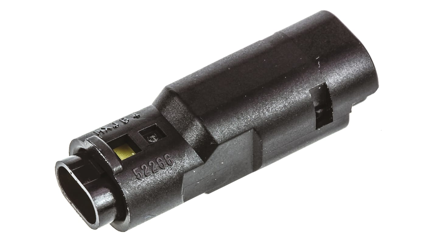 Boitier de connecteur Mâle, 2 contacts 1 rang , pas 2.5mm, Droit, Montage sur câble, série Mizu-P25