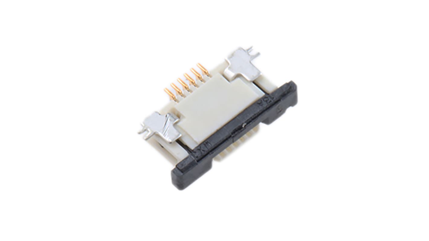 Molex, FFC/FPC SMT, 52745 0.5mm Pitch 6 Way Right Angle Female FPC Connector, ZIF Top Contact