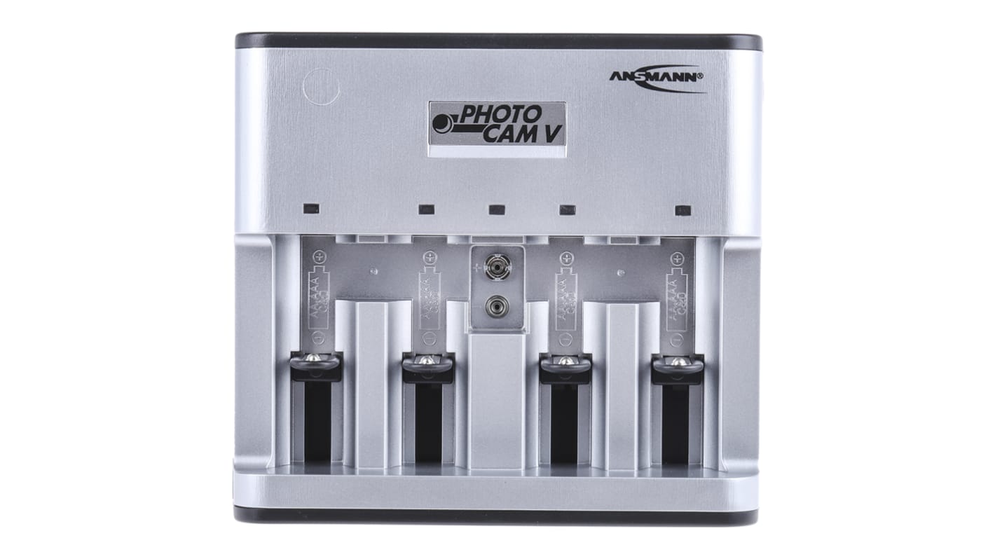 Chargeur de batterie NiCd, NiMH Ansmann Photocam V, recharge 5 piles 9V, AA, AAA, C, D, avec prise EU, UK
