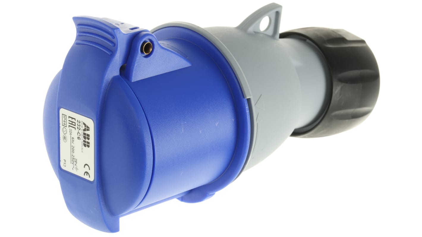 ABB, Easy & Safe IP44 Blue Cable Mount 2P+E Industrial Power Socket, Rated At 32A, 200 → 250 V