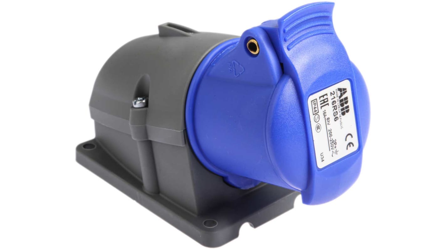 2CMA193098R1000 216RS6 | ABB, Easy & Safe IP44 Blue Wall Mount 2P + E ...