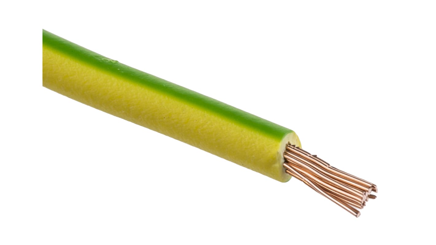 Lapp ÖLFLEX® H07Z-K 90° Series Green/Yellow 1.5 mm² Hook Up Wire, 15 AWG, 100m