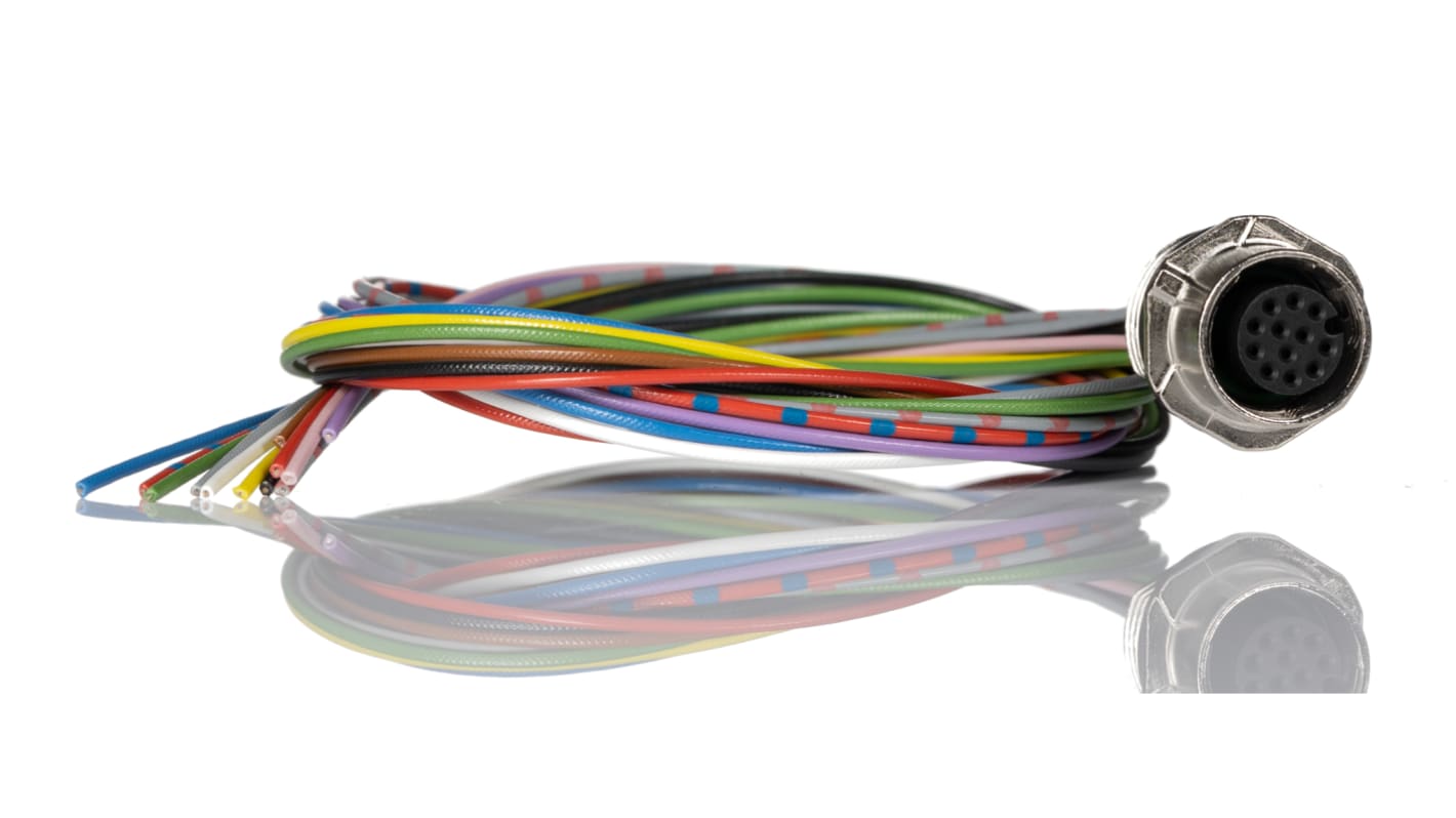 Cable de conexión Phoenix Contact, con. A M12 Hembra, 12 polos, cod.: A, long. 500mm, 30 V, 1,5 A, IP67