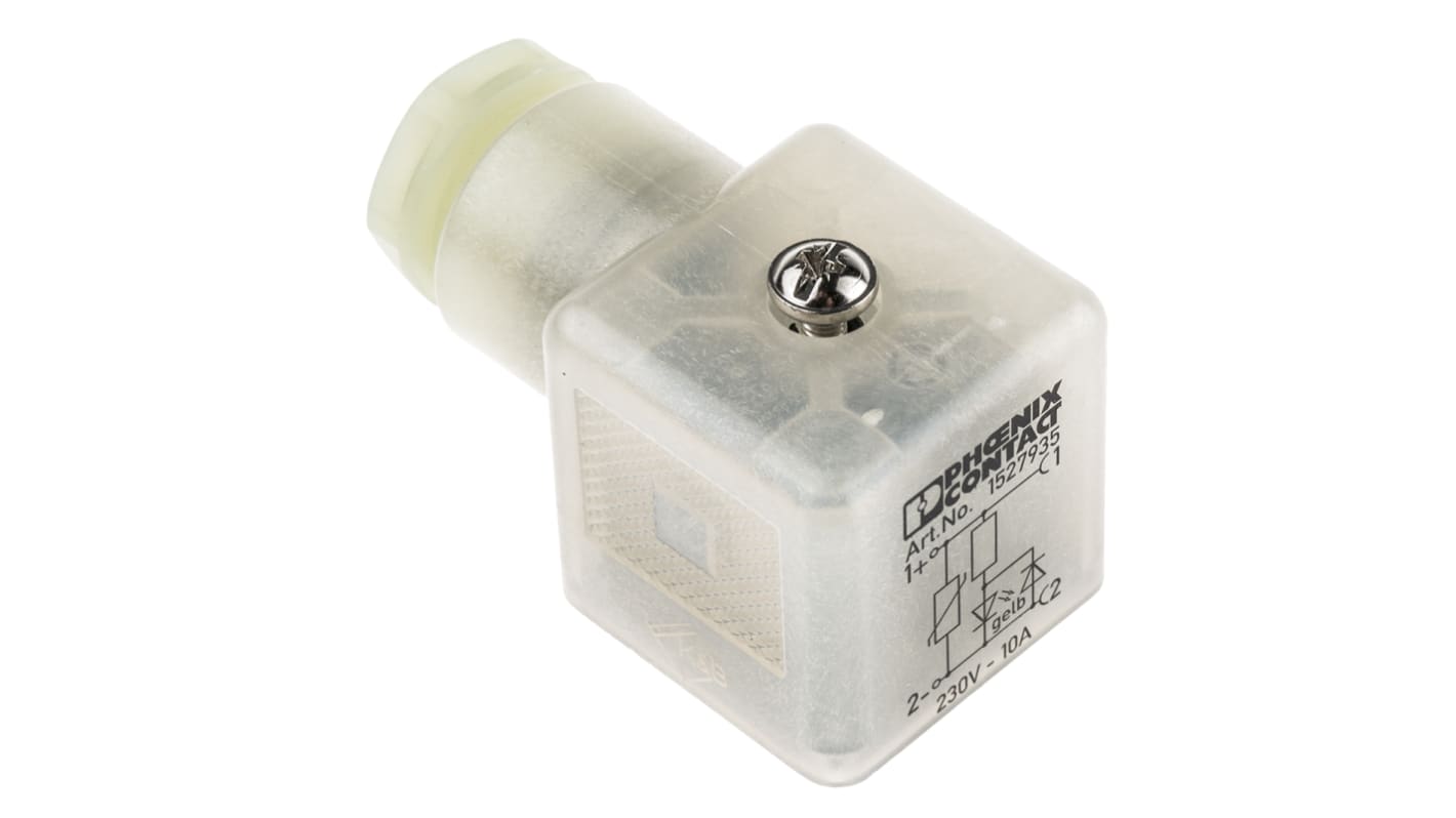 Phoenix Contact SACC 3P DIN 43650 A, Female Solenoid Valve Connector with Indicator Light, 240 V Voltage